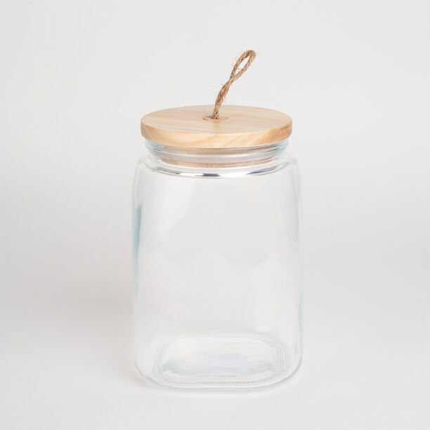 Alberto Glass Jar With Wooden Lid And Hemp Rope 2150Ml image number 1