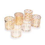 6 Pcs Glass Tumbler Set With Gold Decal Clear image number 1