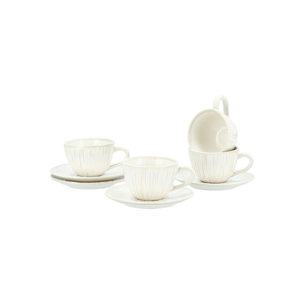 Green white English coffee cups set 8 pcs image number 0
