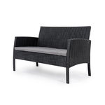 Patio Set Of 4 Natural Rattan Black image number 2