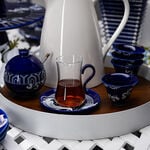 Dallaty blue glass and porcelain Tea and coffee cups set 21 pcs image number 6