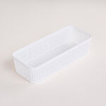 White plastic storage basket set 5 pcs image number 4