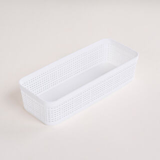 White plastic storage basket set 5 pcs