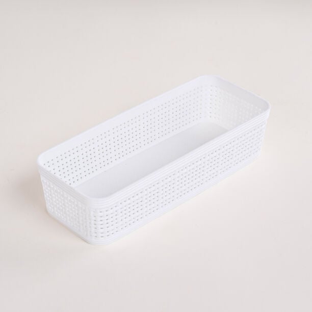 White plastic storage basket set 5 pcs image number 4