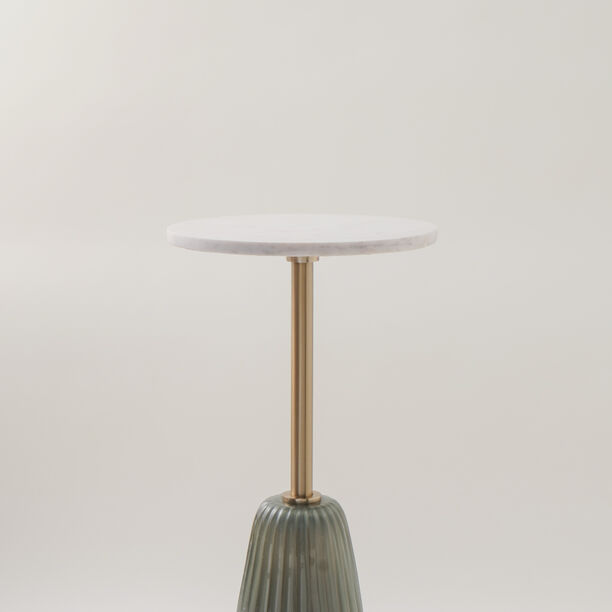 Homez marble side table 30*64cm, green image number 1