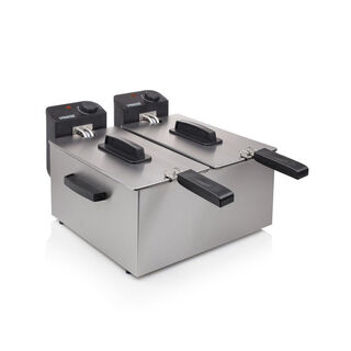 Princess Classic Double Fryer 2 X 3L, Stainless Steel Housing.