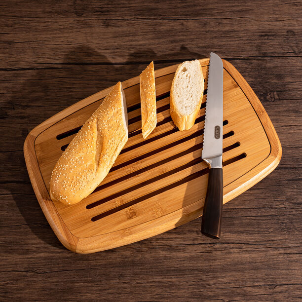Alberto Acacia Wood Rectangular Cutting Board For Bread  image number 0