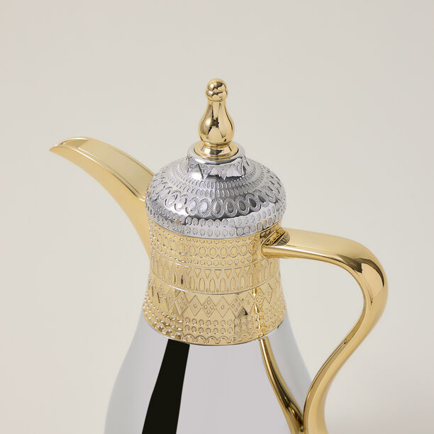 Dallaty jambiyah set of 2 gold & silver steel vacuum flask image number 5