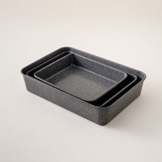 Alberto carbon steel roaster set 3pcs 11inch,13inch, 15inch in grey