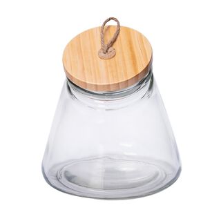 Alberto Leaning Glass Jar With Wooden Lid 1900Ml