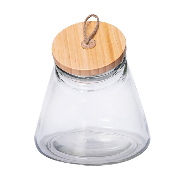 Alberto Leaning Glass Jar With Wooden Lid 1900Ml image number 2