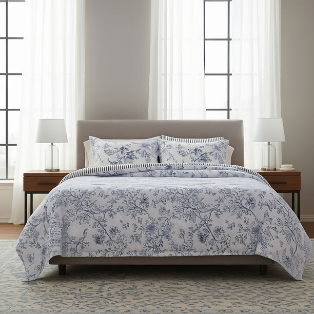 لحاف كوتاج آيسي فلورال 6 قطع باللون الأزرق 160*240 سم image number 0