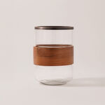 Homez glass candle holder 18*18*26cm, brown image number 0