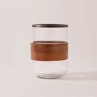 Homez glass candle holder 18*18*26cm, brown