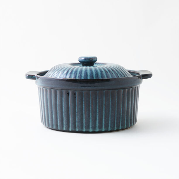 La Mesa stoneware food saver with lid 24.5*21*10.5cm, blue image number 0