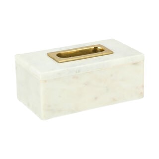 Tissue Box Marble White