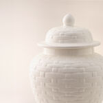 Homez off white ceramic vase 30*30*49 cm image number 2