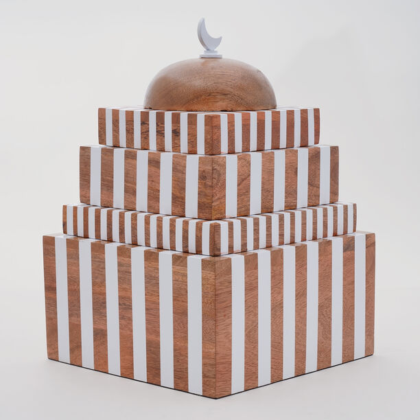 Homez Noorain Collection Decoration Item, White & Brown, 30*30*35 Cm image number 3