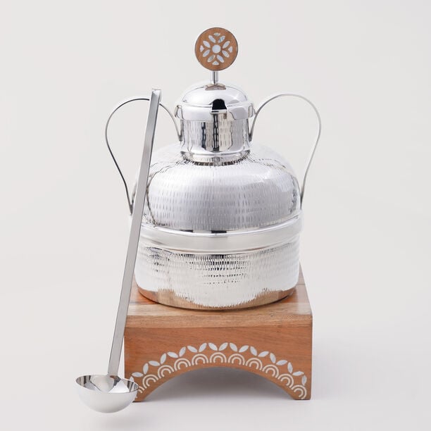 Pearl Collection La Mesa Bean Pot Steel With Wood Base, 42*25*21.5 cm image number 5