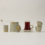 Dallaty green and gold Tea and coffee cups set 28 pcs image number 0