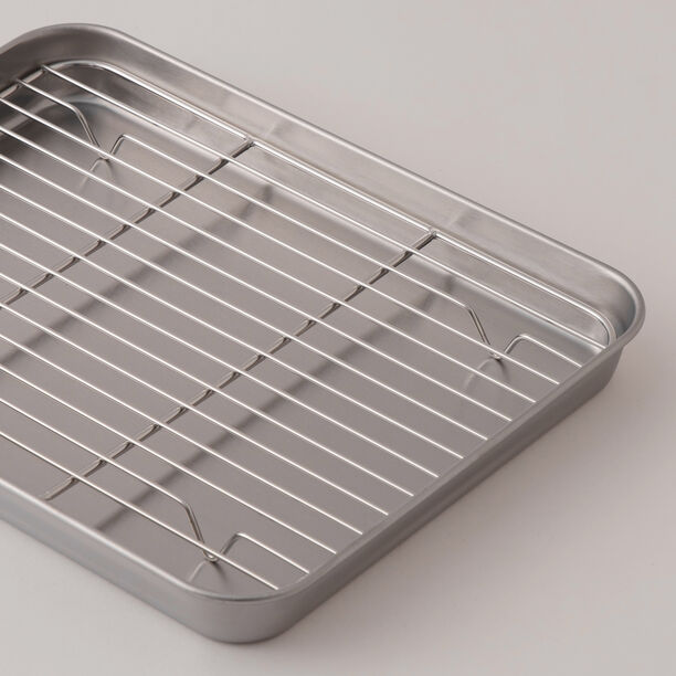 Alberto Stainless Steel Baking Tray With Grill 42*28*32Cm, Silver image number 1