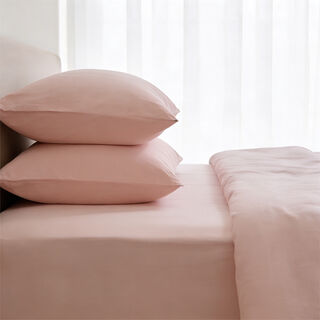 Boutique Blanche Fitted Sheet 100% Cotton 200Tc Percale King, Pink 180*200 Cm
