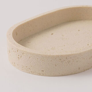 Homez polyresin soap dish, beige 13.5*9*2.5cm