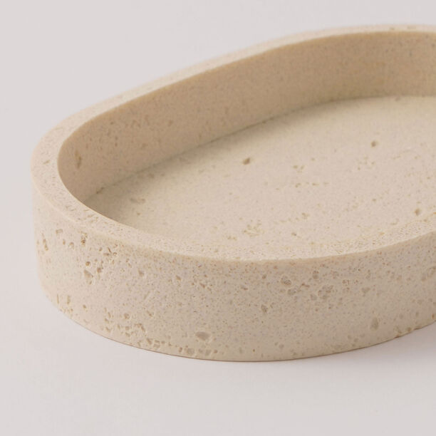 Homez polyresin soap dish, beige 13.5*9*2.5cm image number 2