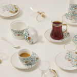 21 Pcs Porcelain Tea And Coffee Set Green image number 5