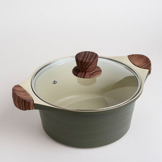 Alberto London 7 Pieces Ceramic Cookware Set Olive 