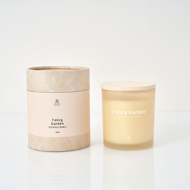 Candle jar 400g fancy garden fragrance in beige image number 0