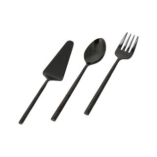 La Mesa black stainless steel cake serving set 3 pcs