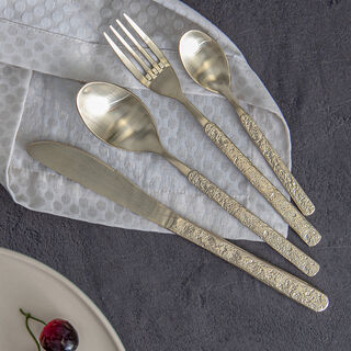 La Mesa 16 Piece Cutlery Set Champagne Gold