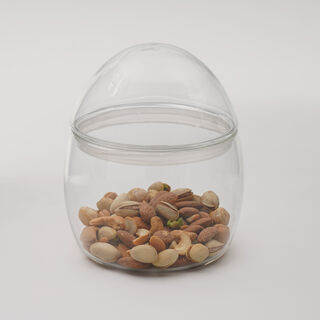 Dallaty Acrylic Nuts Bowl With Dome Lid, 13*13*15 Cm