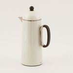 دلتي طقم دلة قطعتين ستانلس ستيل لون لؤلؤي مع بني فاتح وخشب بسعة 1 لتر لكل قطعة image number 1