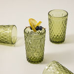 4 Pcs Embossed Green Tumbler image number 0