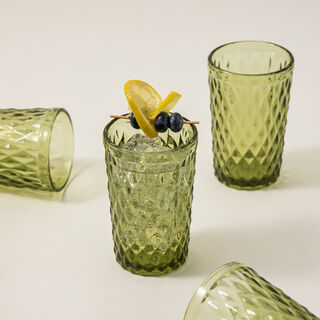 4 Pcs Embossed Green Tumbler