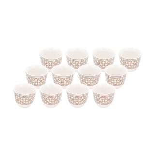 12Pc Arabic Coffee Cups Kan Ya Makan Porcelaim Gold