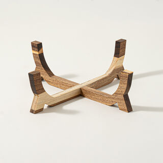 La Mesa 2Pcs Glass Salad Bowl With Wooden Base