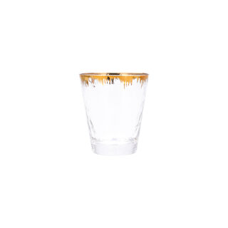 Painted Tumbler Glass With Gold On Top 4 Pcs