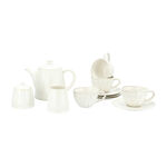 Off white porcelain Asian tea cups set 11 pcs image number 0
