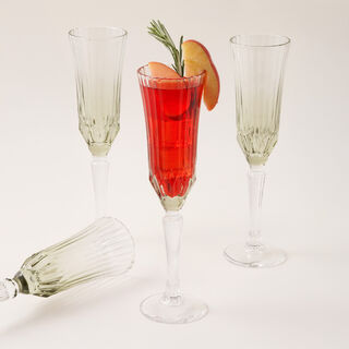 لاميسا 4 قطع كوب عصير طويل بنقشة سفلية، أخضر زيتوني، 170 مل