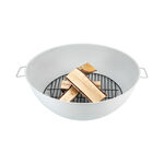 Wooden Texture Firepit Iron Bowl And Stainless Steel Lid image number 2
