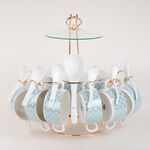 16 pieces Soup Set Serve 6 Persons Green&Gold image number 0