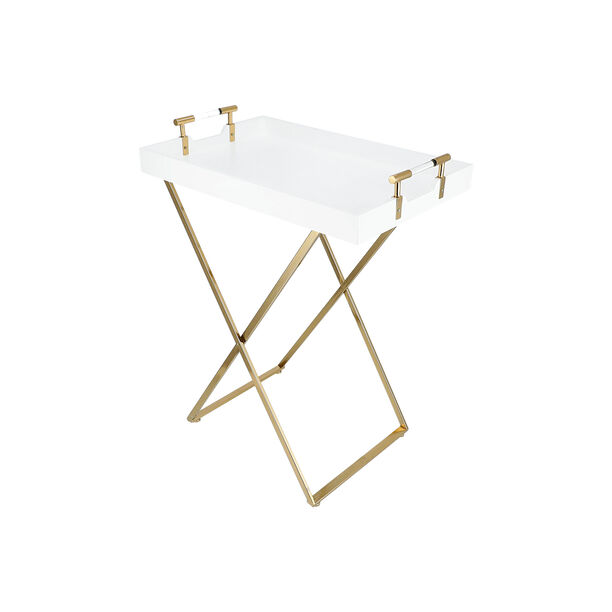Gold&white serving metal table 73*46.5*88 cm image number 2