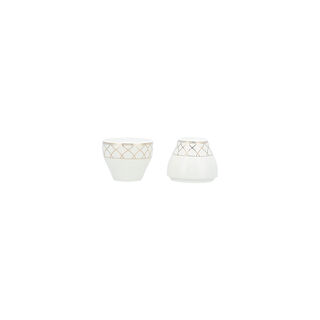 La Mesa metalic beige bone porcelain dinner set 85 pcs