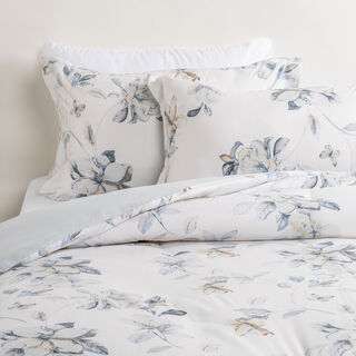 Cottage border floral 3pc comforter queen blue 200*240cm