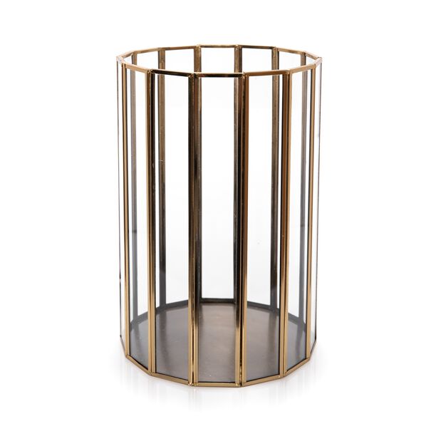 Brass & Glass Candle Holder Gold image number 0