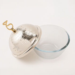 Dallaty silver steel and glass date bowl 15*15*19 cm