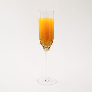 La Mesa 4Pcs Hand Made Glass Tall Juice Glass, Honey 220Ml